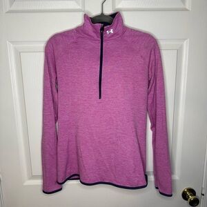 Under Armour Heathered Pink Quarter-Zip Running Top Estimated Size Small GUC